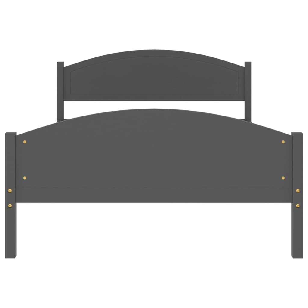 Bed Frame without Mattress Dark Grey Solid Pine Wood 120x200cm
