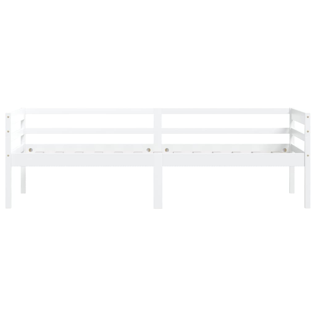 Bed Frame without Mattress White Solid Pinewood 90x200 cm