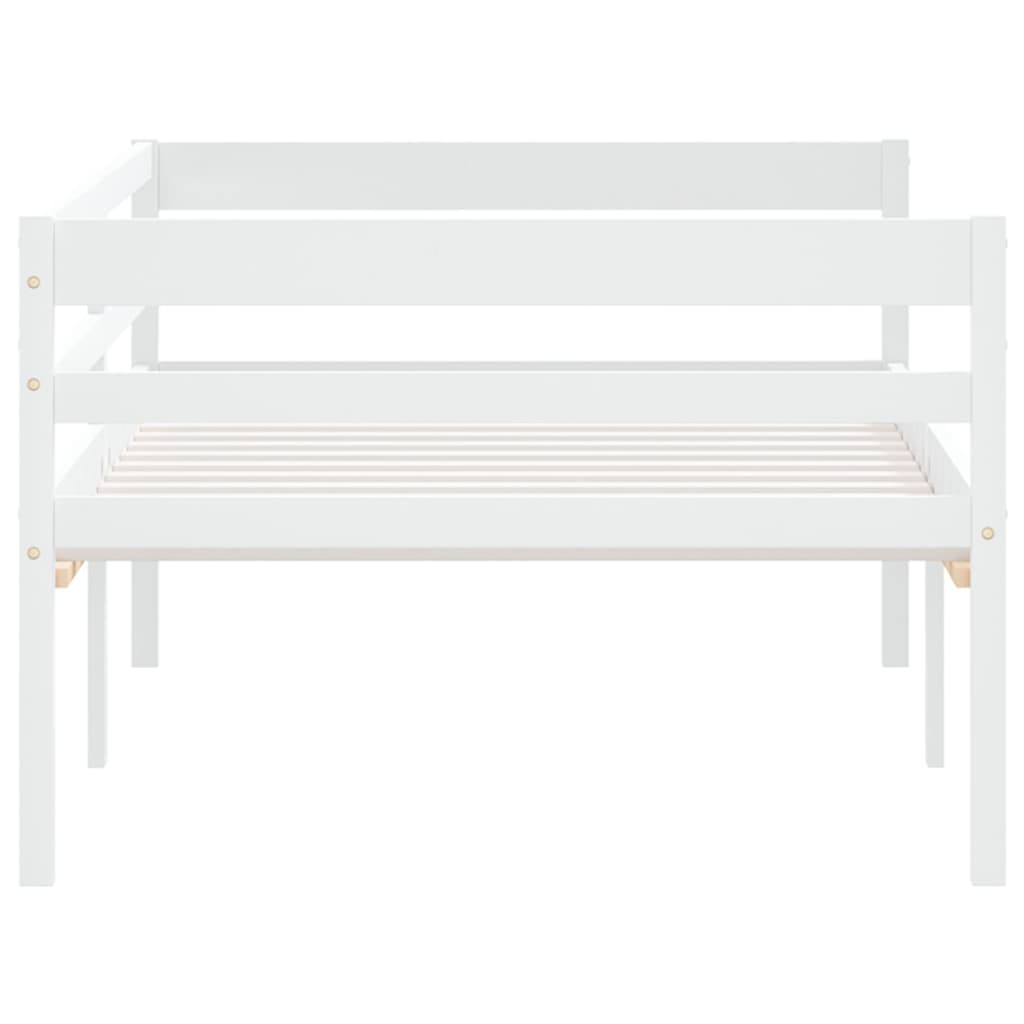 Bed Frame without Mattress White Solid Pinewood 90x200 cm