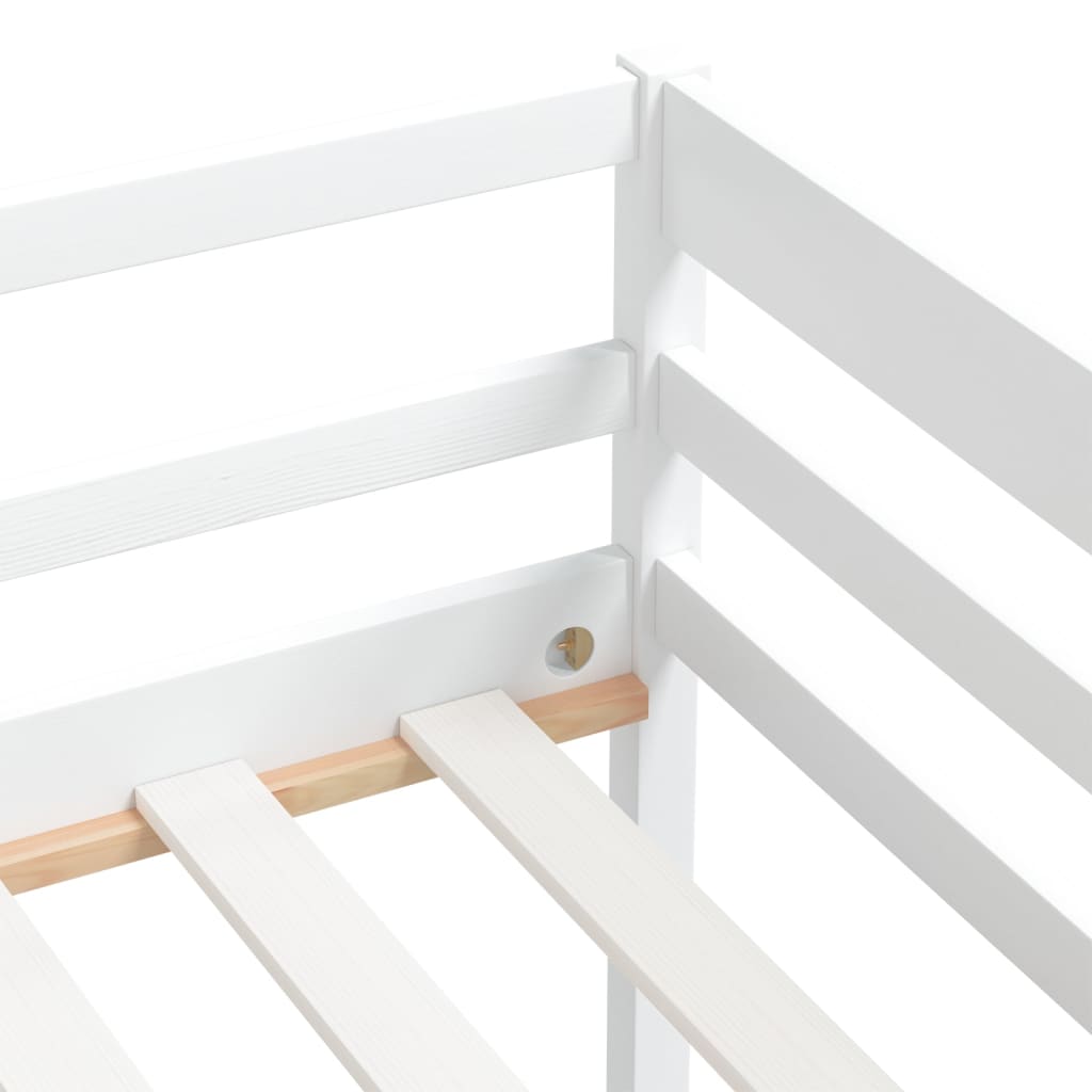 Bed Frame without Mattress White Solid Pinewood 90x200 cm