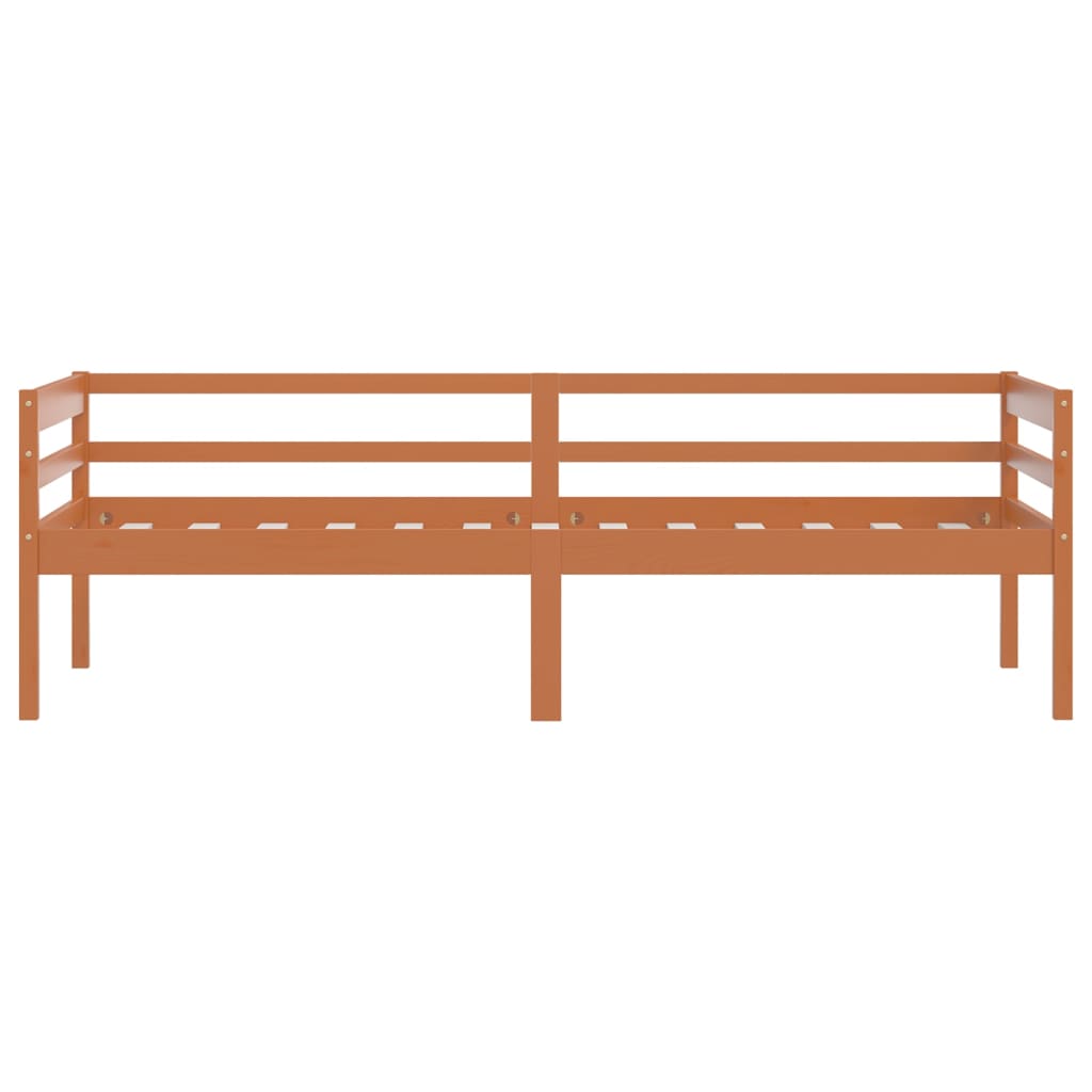 Bed Frame without Mattress Honey Brown Solid Pinewood 90x200 cm