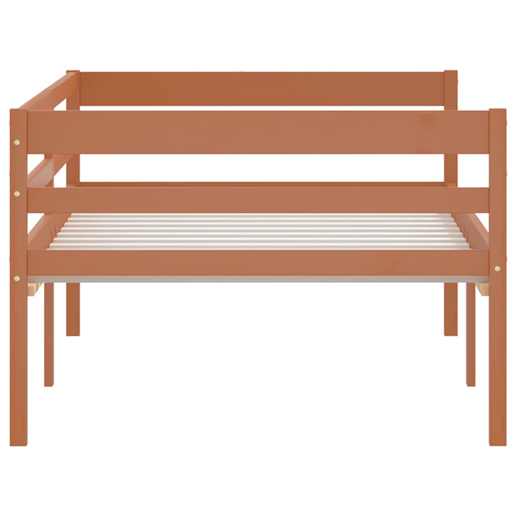 Bed Frame without Mattress Honey Brown Solid Pinewood 90x200 cm