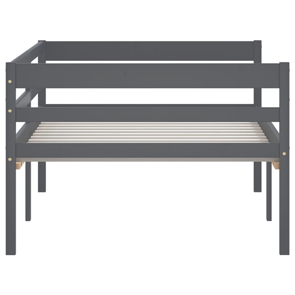 Bed Frame without Mattress Dark Grey Solid Pinewood 90x200 cm