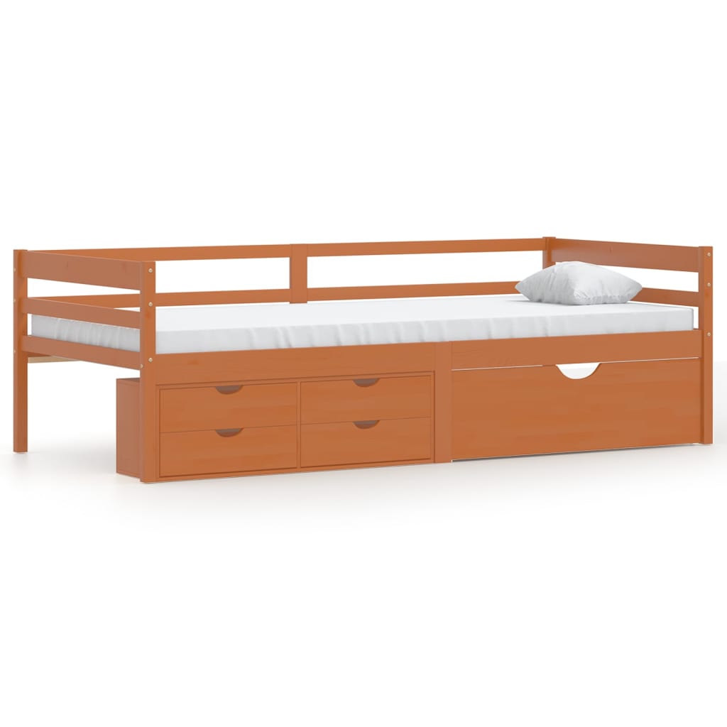 Bed Frame with Storage without Mattress Honey Brown 90x200 cm