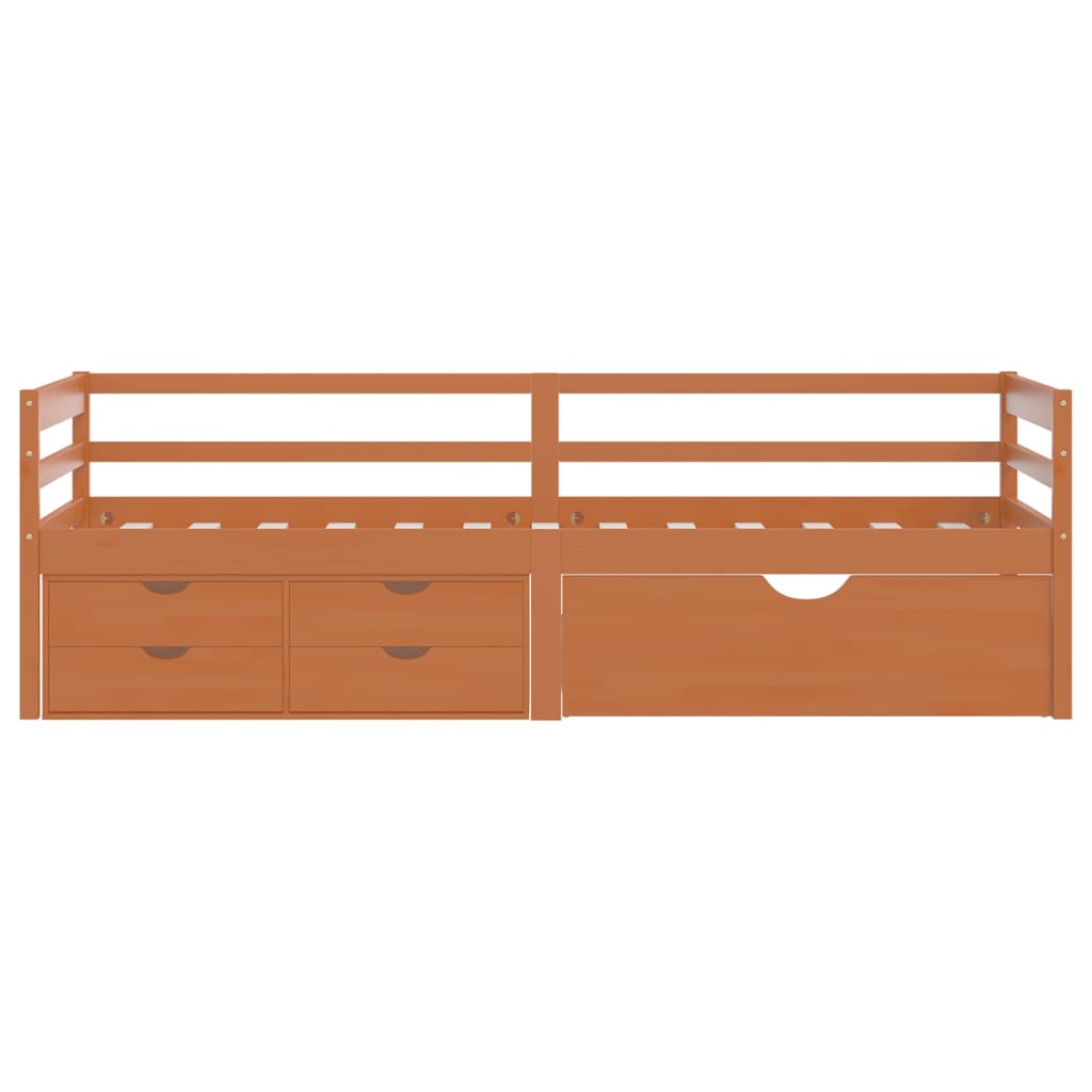 Bed Frame with Storage without Mattress Honey Brown 90x200 cm