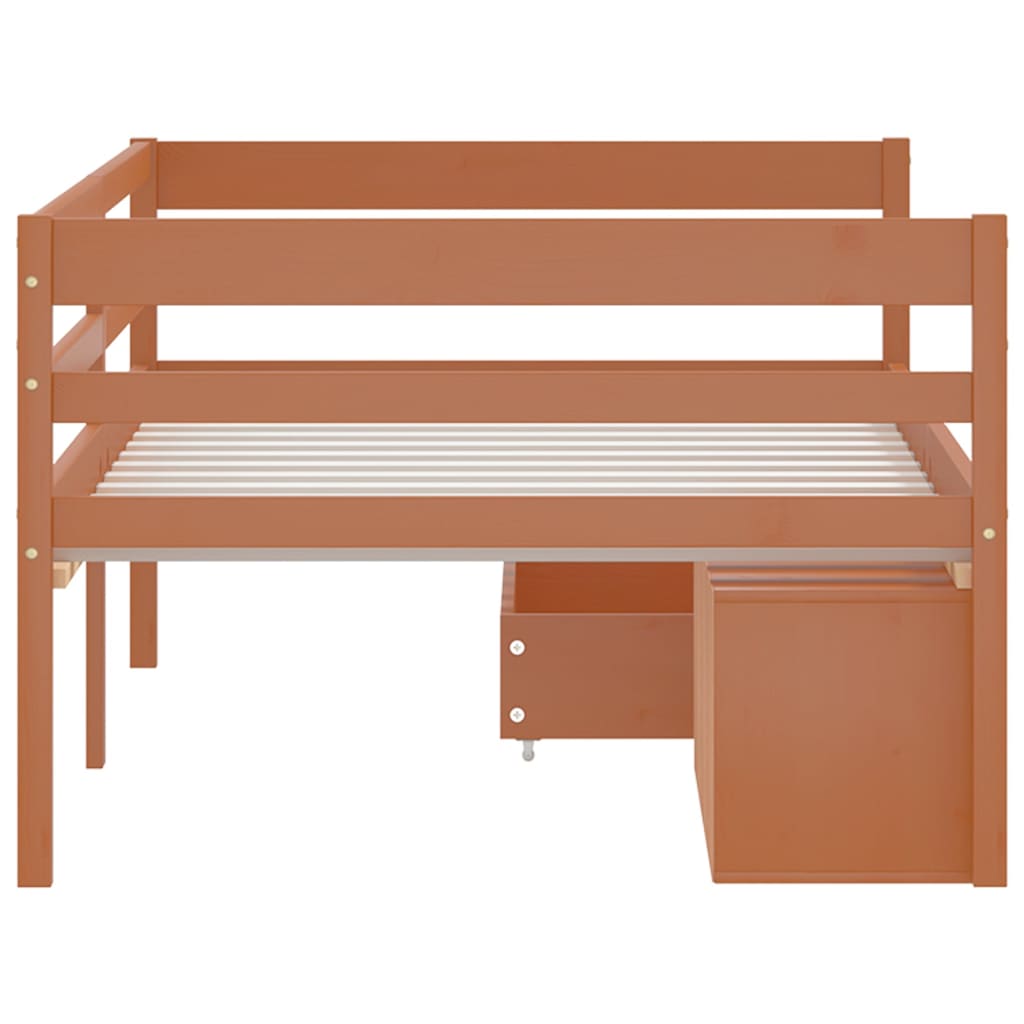 Bed Frame with Storage without Mattress Honey Brown 90x200 cm