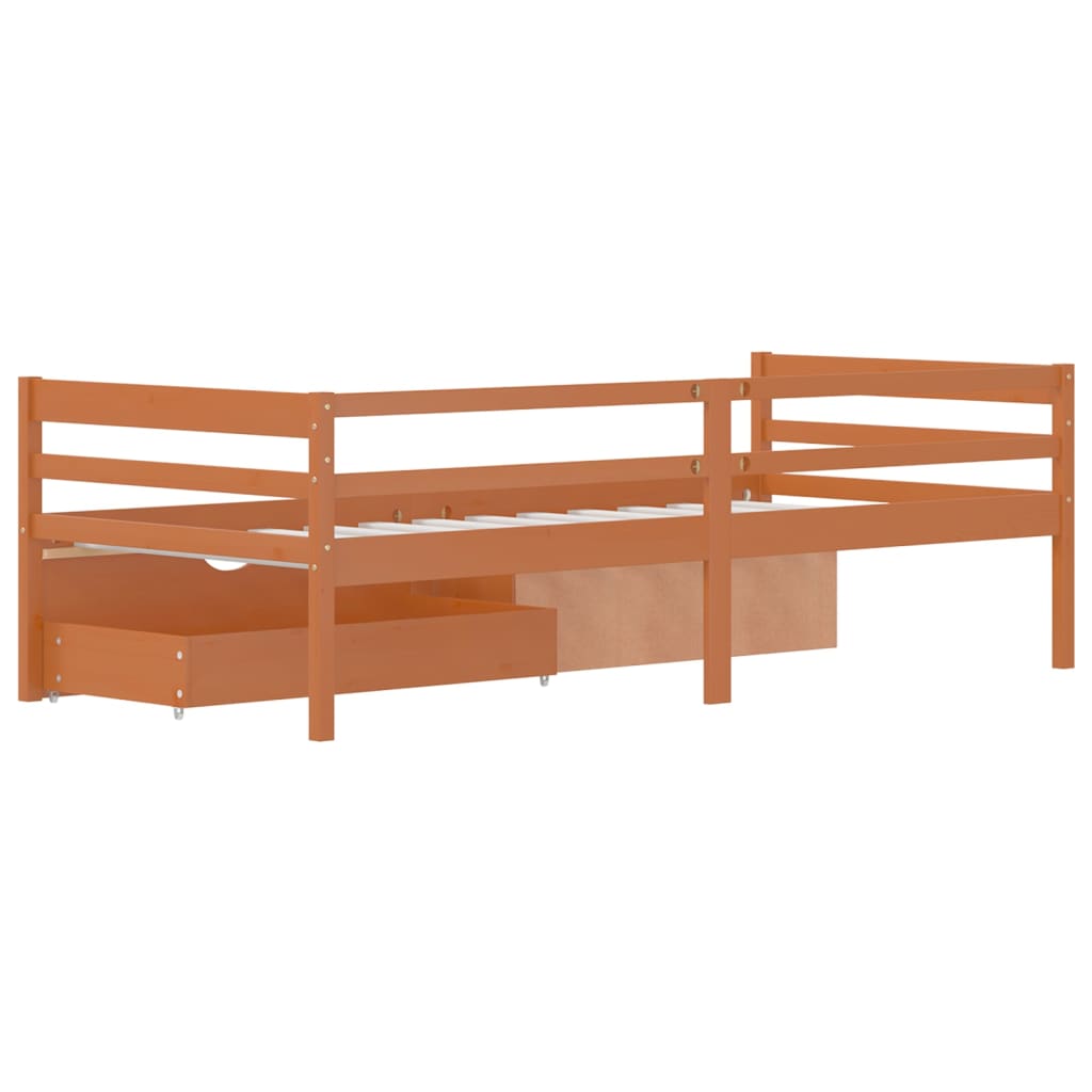 Bed Frame with Storage without Mattress Honey Brown 90x200 cm