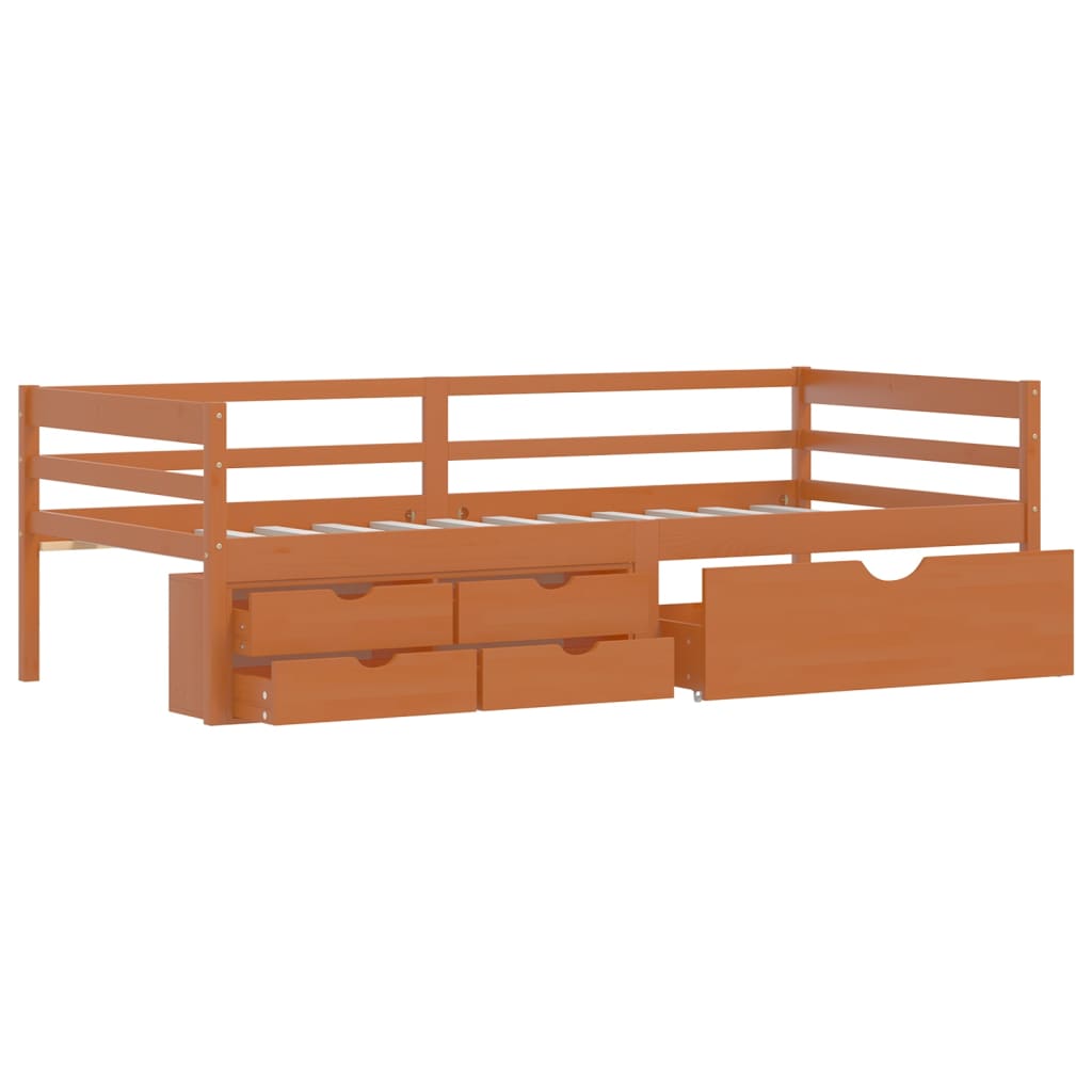 Bed Frame with Storage without Mattress Honey Brown 90x200 cm
