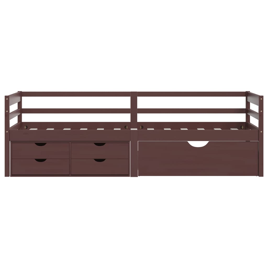 Bed Frame with Storage without Mattress Dark Brown 90x200 cm