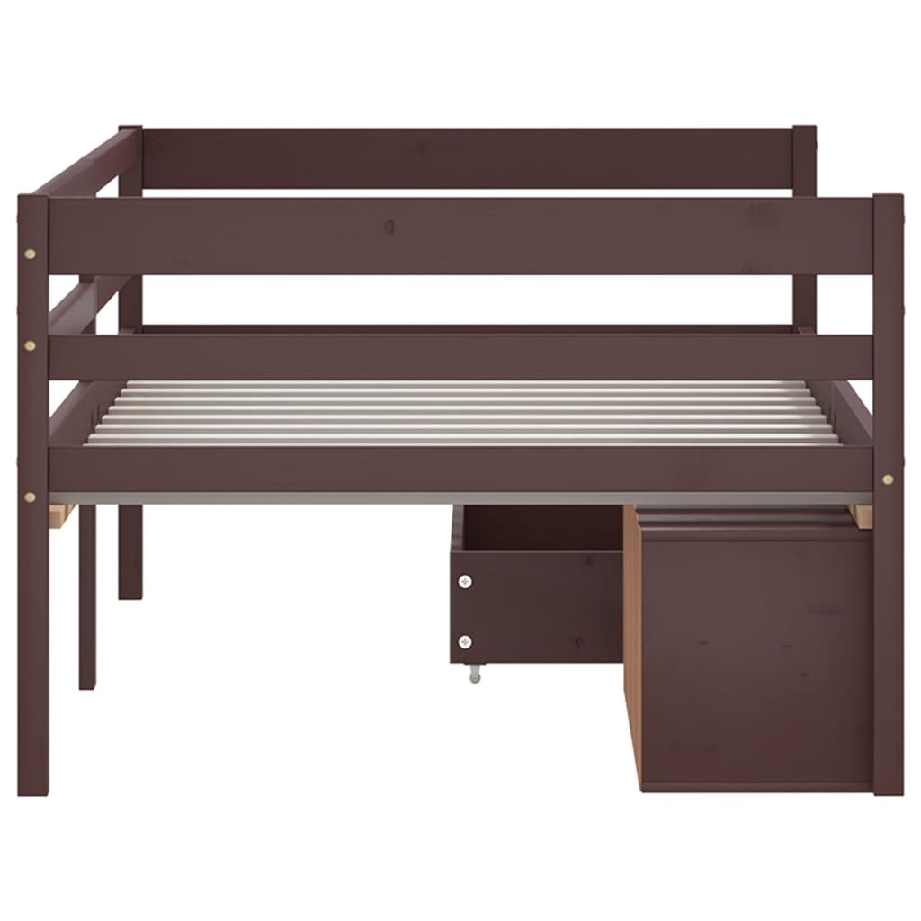 Bed Frame with Storage without Mattress Dark Brown 90x200 cm