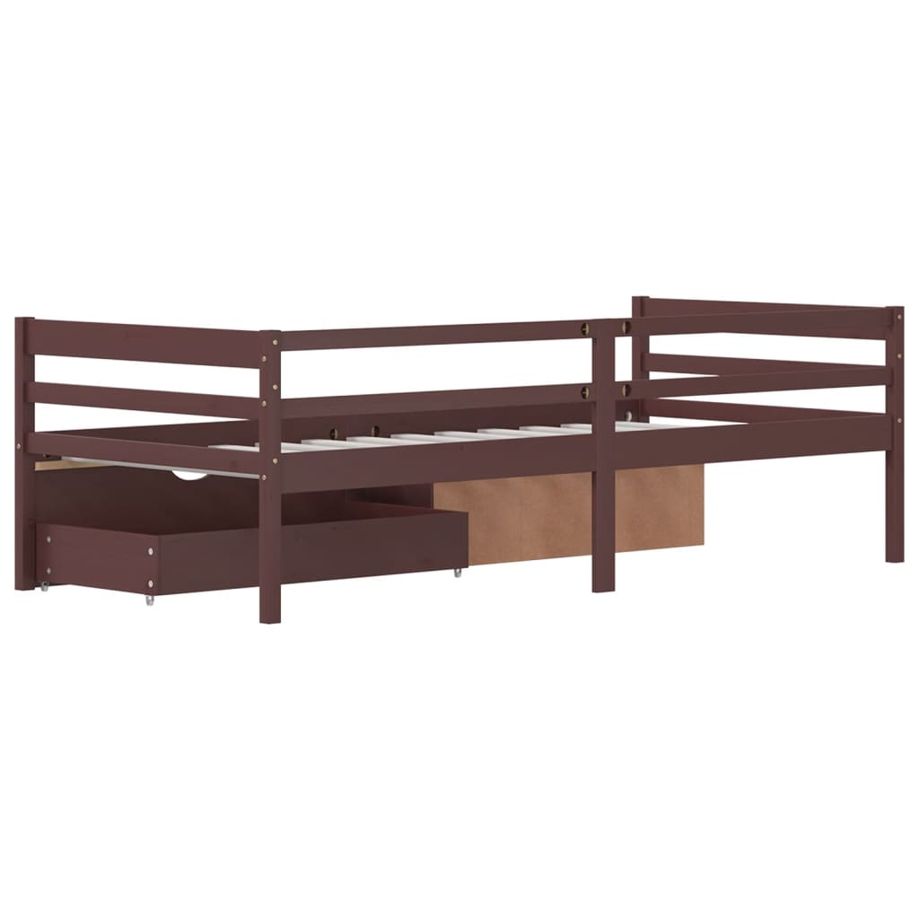 Bed Frame with Storage without Mattress Dark Brown 90x200 cm