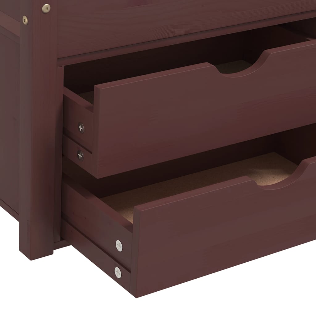 Bed Frame with Storage without Mattress Dark Brown 90x200 cm