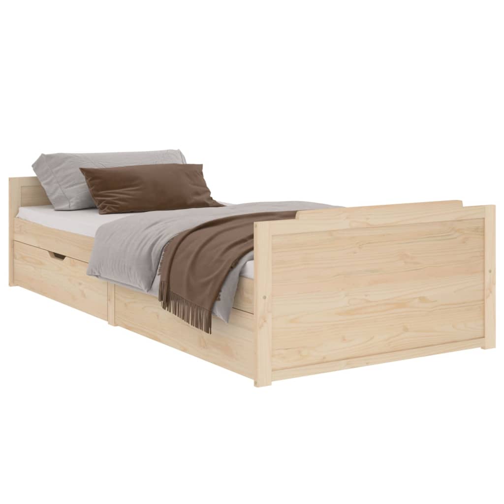 Bed Frame without Mattress Solid Wood Pine 90x200 cm