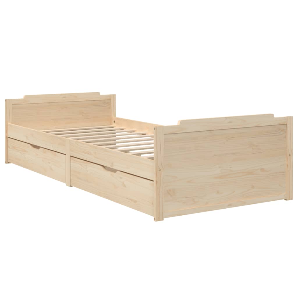 Bed Frame without Mattress Solid Wood Pine 90x200 cm
