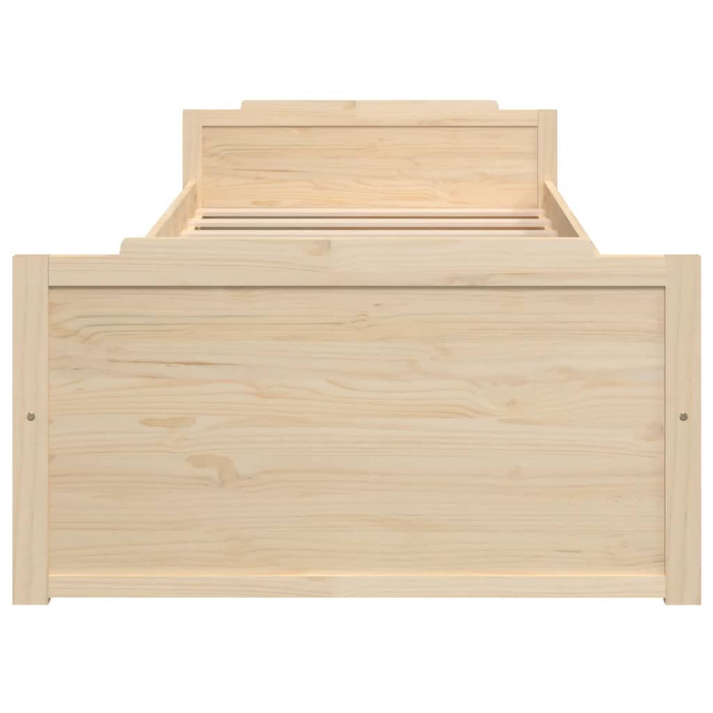 Bed Frame without Mattress Solid Wood Pine 90x200 cm