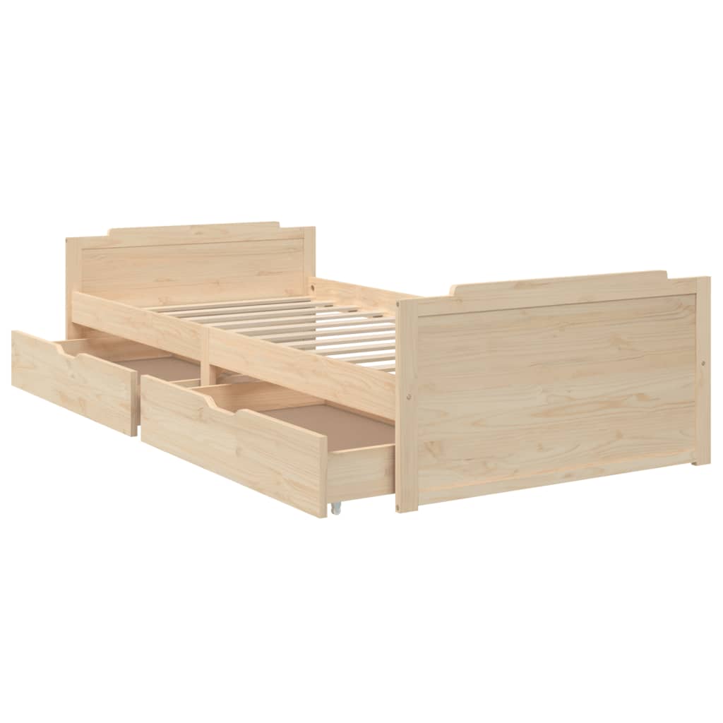 Bed Frame without Mattress Solid Wood Pine 90x200 cm