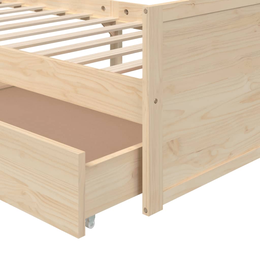 Bed Frame without Mattress Solid Wood Pine 90x200 cm