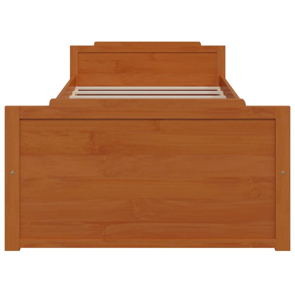 Bed Frame without Mattress Honey Brown Solid Wood Pine 90x200 cm