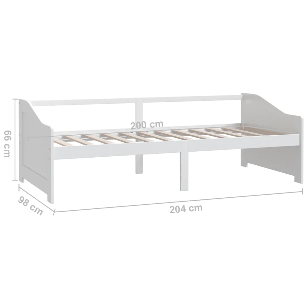 3-Seater Day Bed without Mattress White 90x200cm