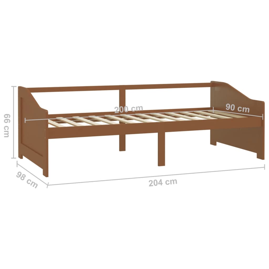 3-Seater Day Bed without Mattress Honey Brown 90x200cm