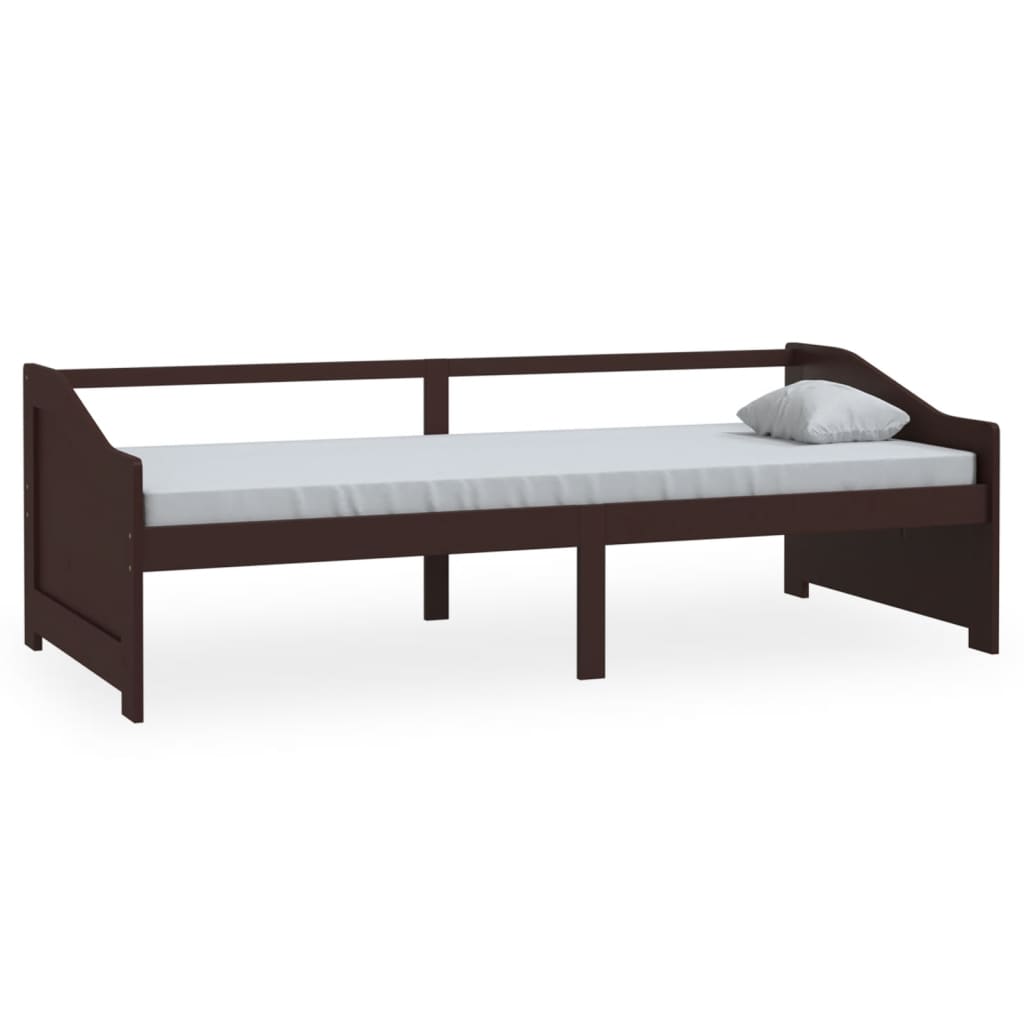 3-Seater Day Bed without Mattress Dark Brown 90x200cm