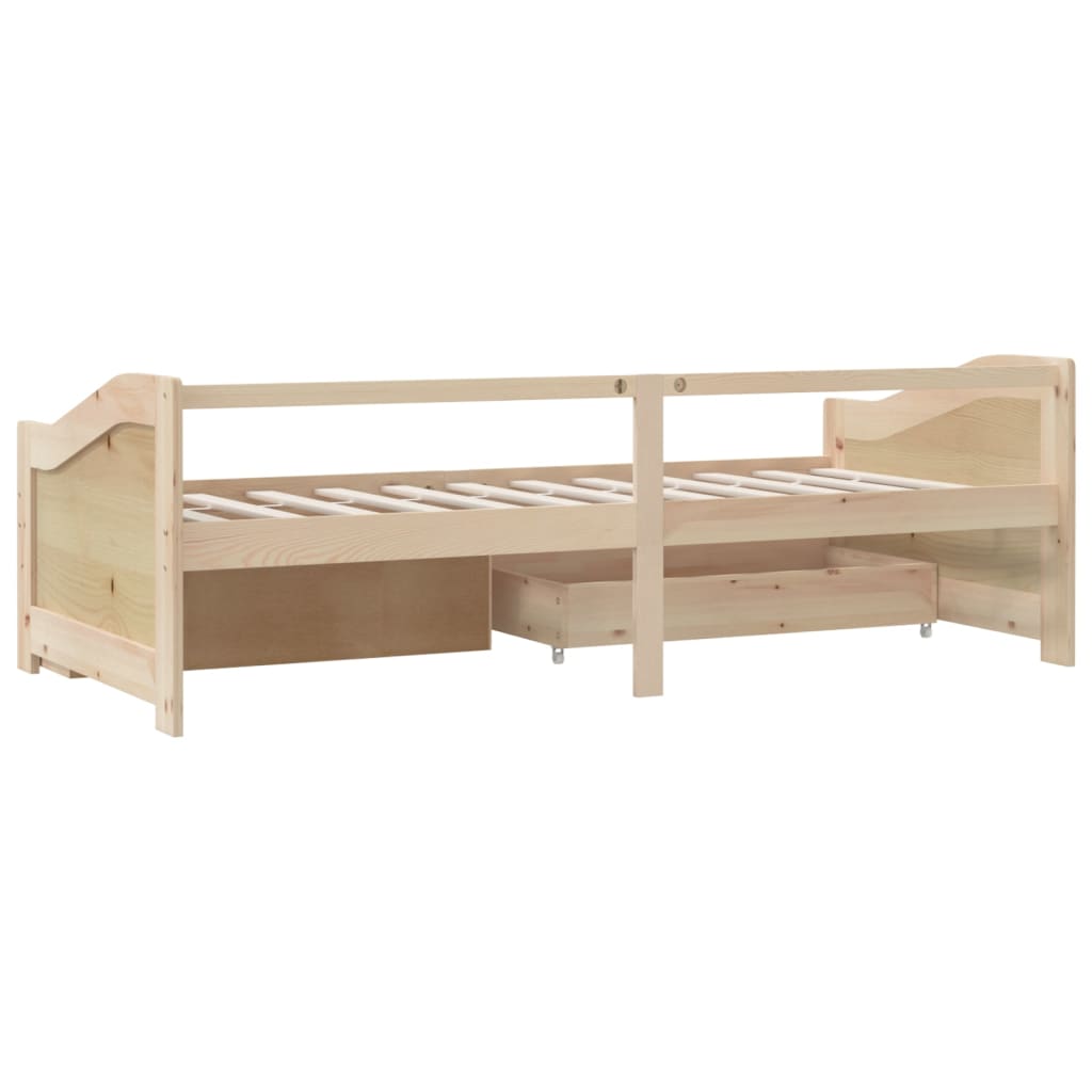 3-Seater Day Bed without Mattress Solid Pinewood 90x200cm