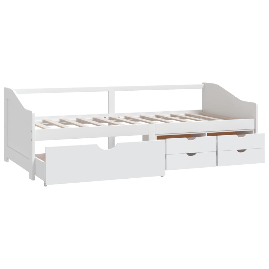3-Seater Day Bed without Mattress White Solid Pinewood 90x200cm