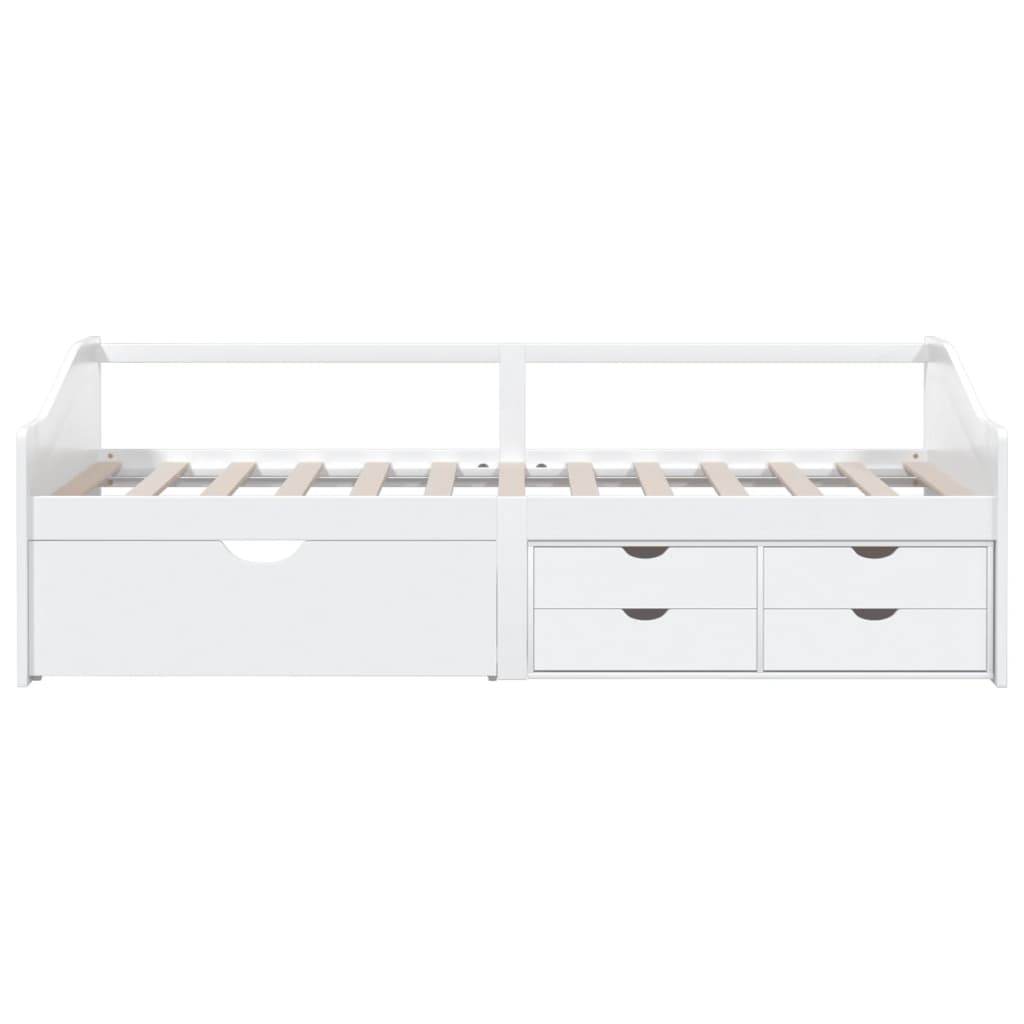 3-Seater Day Bed without Mattress White Solid Pinewood 90x200cm