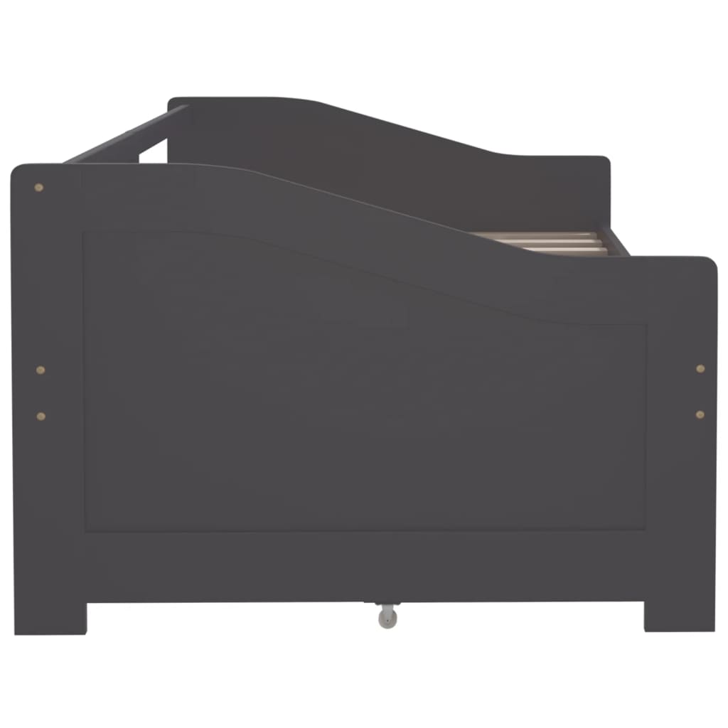 3-Seater Day Bed without Mattress Grey Solid Pinewood 90x200cm