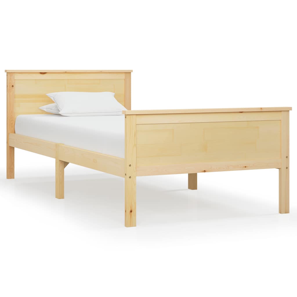 Bed Frame without Mattress Solid Wood Pine 90x200 cm