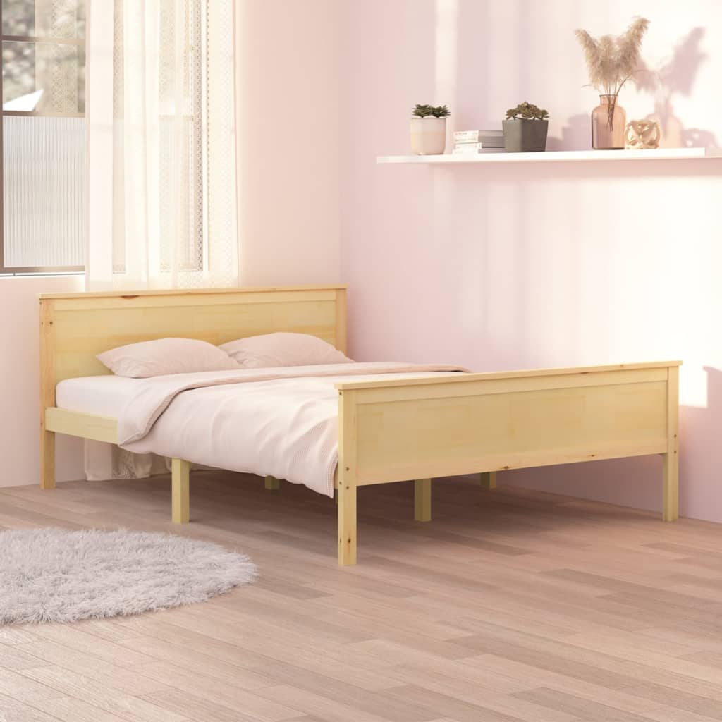Bed Frame without Mattress Solid Wood Pine 120x200 cm
