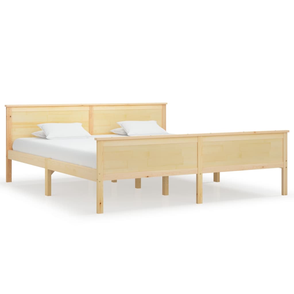 Bed Frame without Mattress Solid Wood Pine 180x200 cm Super King