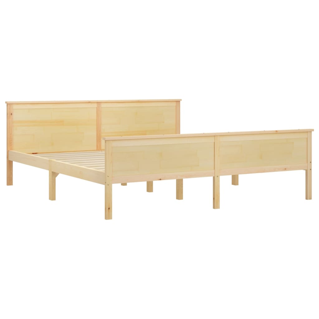 Bed Frame without Mattress Solid Wood Pine 180x200 cm Super King