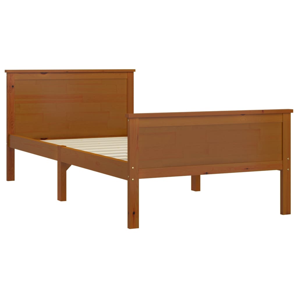 Bed Frame without Mattress Honey Brown Solid Wood Pine 90x200 cm