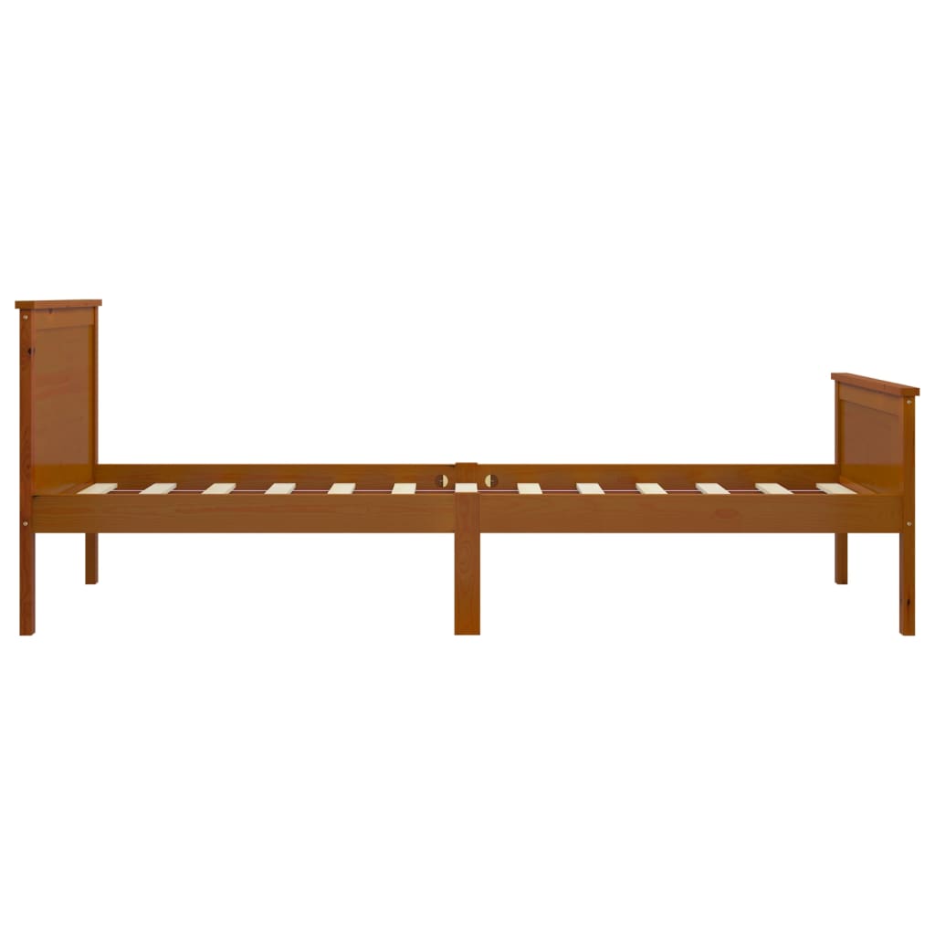 Bed Frame without Mattress Honey Brown Solid Wood Pine 90x200 cm