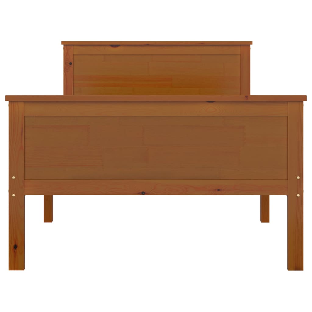 Bed Frame without Mattress Honey Brown Solid Wood Pine 90x200 cm