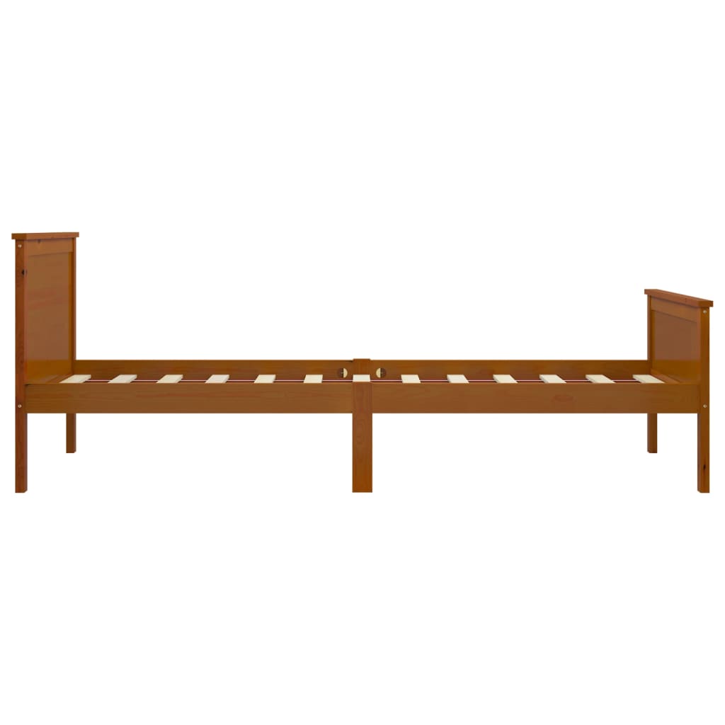 Bed Frame without Mattress Honey Brown Solid Wood Pine 100x200cm