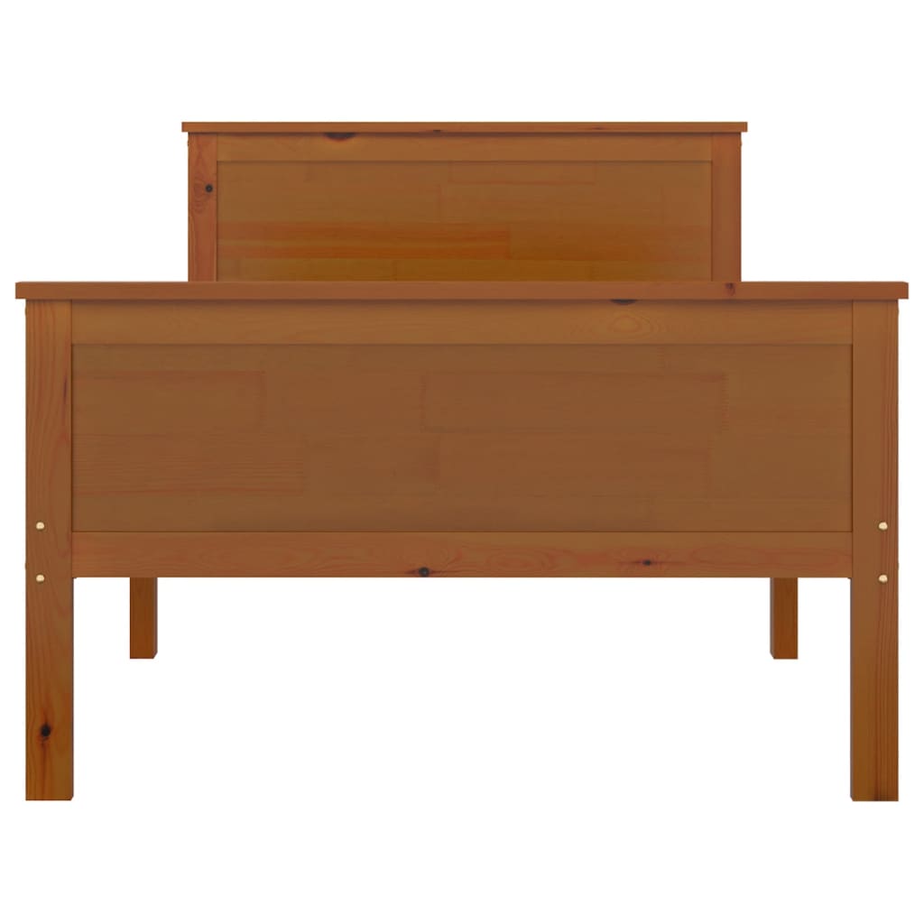 Bed Frame without Mattress Honey Brown Solid Wood Pine 100x200cm