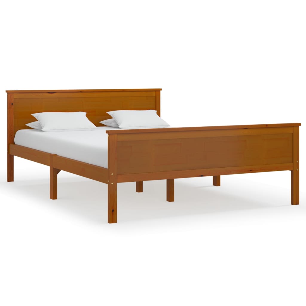 Bed Frame without Mattress Honey Brown Solid Wood Pine 160x200cm