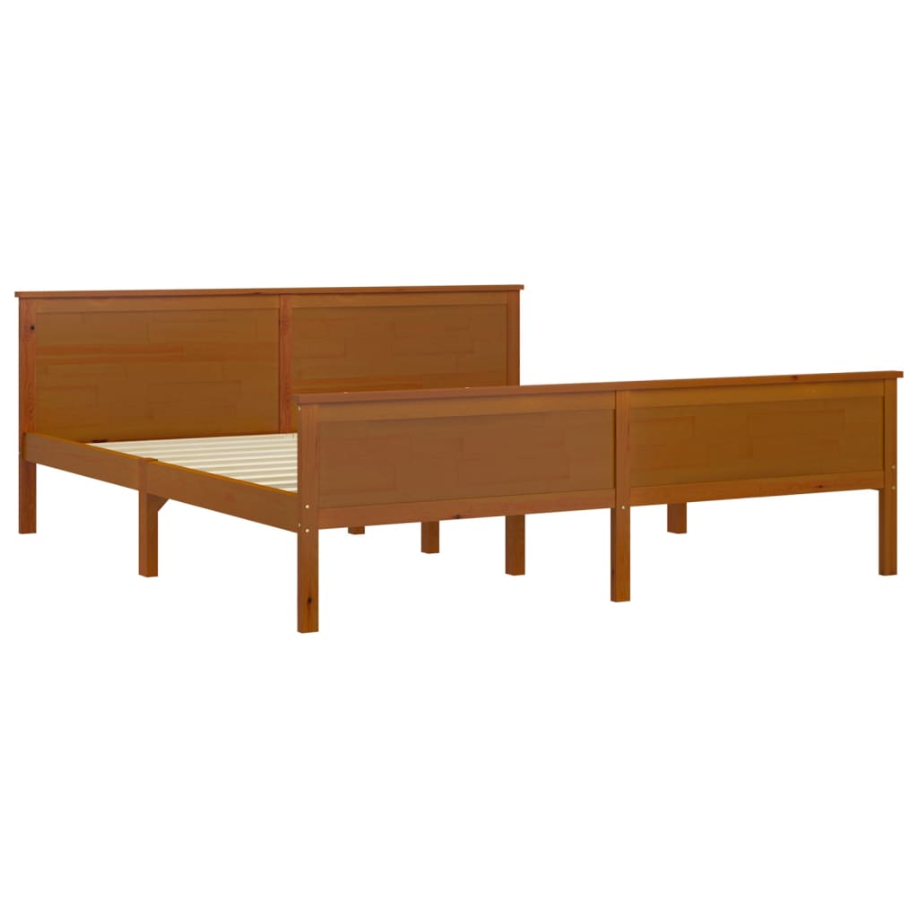 Bed Frame without Mattress Honey Brown Solid Wood Pine 180x200cm