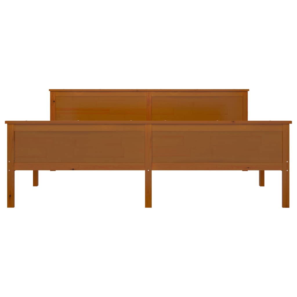 Bed Frame without Mattress Honey Brown Solid Wood Pine 180x200cm
