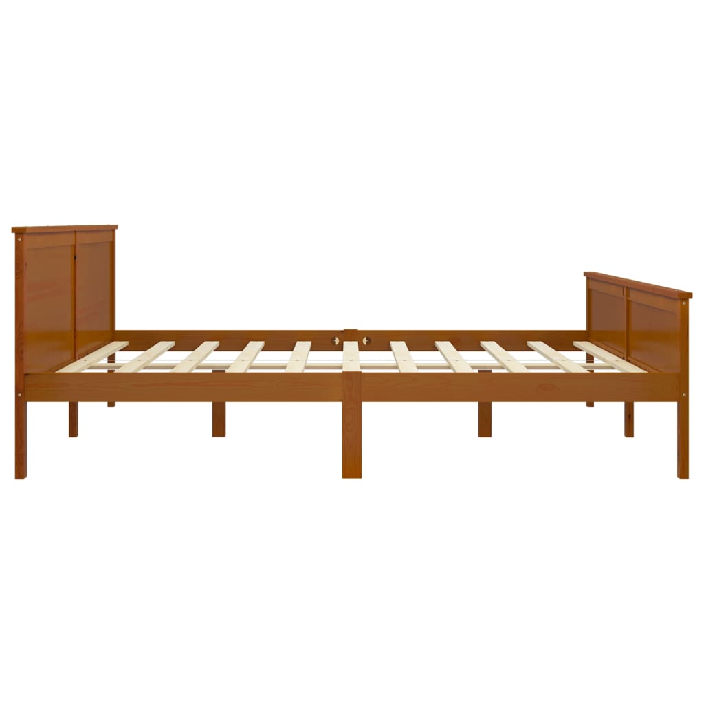 Bed Frame without Mattress Honey Brown Solid Wood Pine 200x200cm