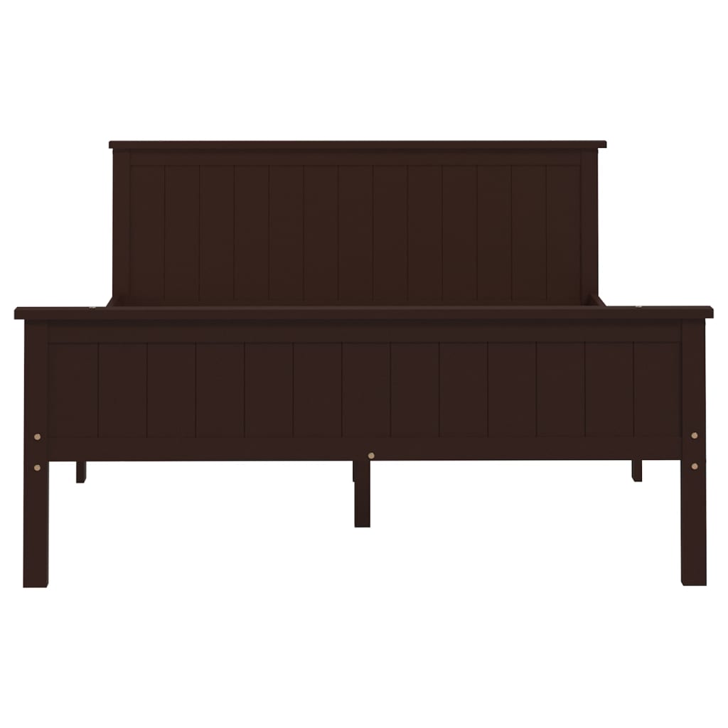 Bed Frame without Mattress Dark Brown Solid Wood Pine 120x200 cm