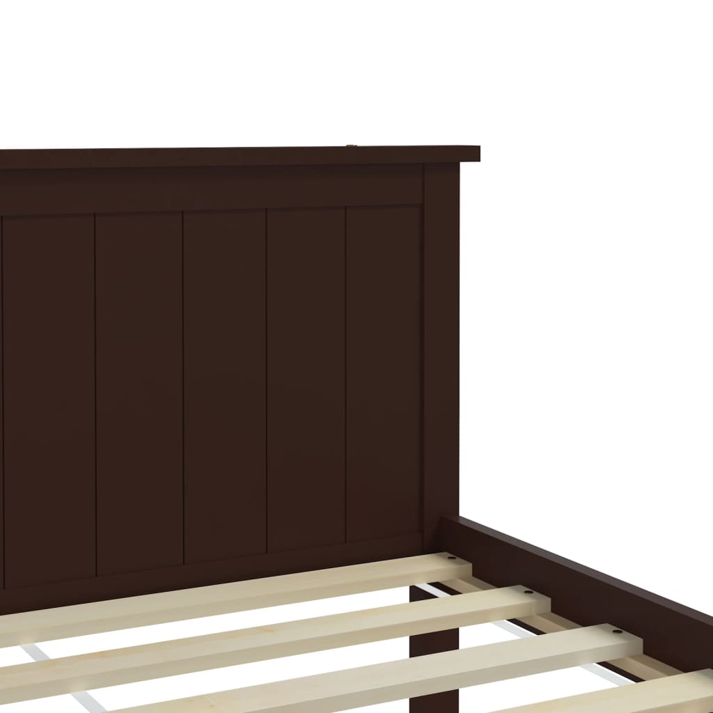 Bed Frame without Mattress Dark Brown Solid Wood Pine 120x200 cm