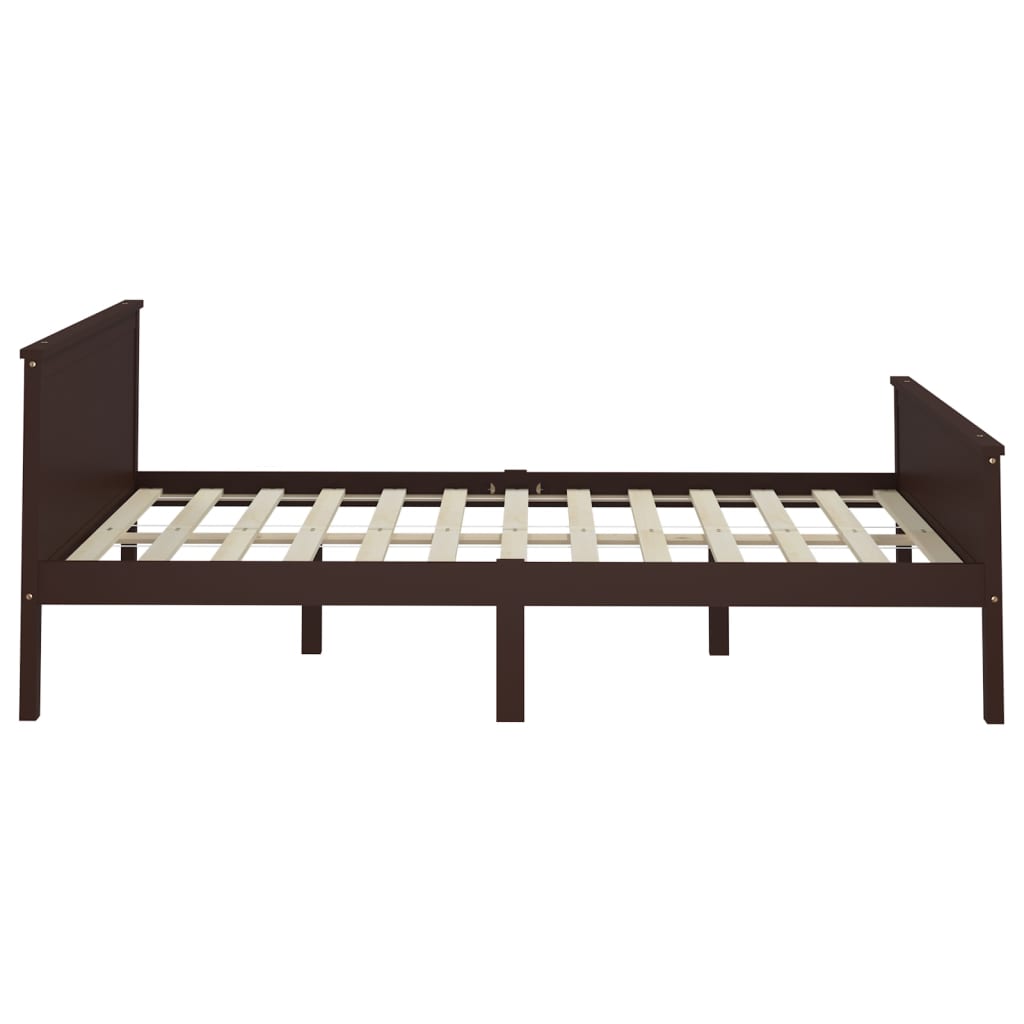 Bed Frame without Mattress Dark Brown Solid Wood Pine 160x200 cm