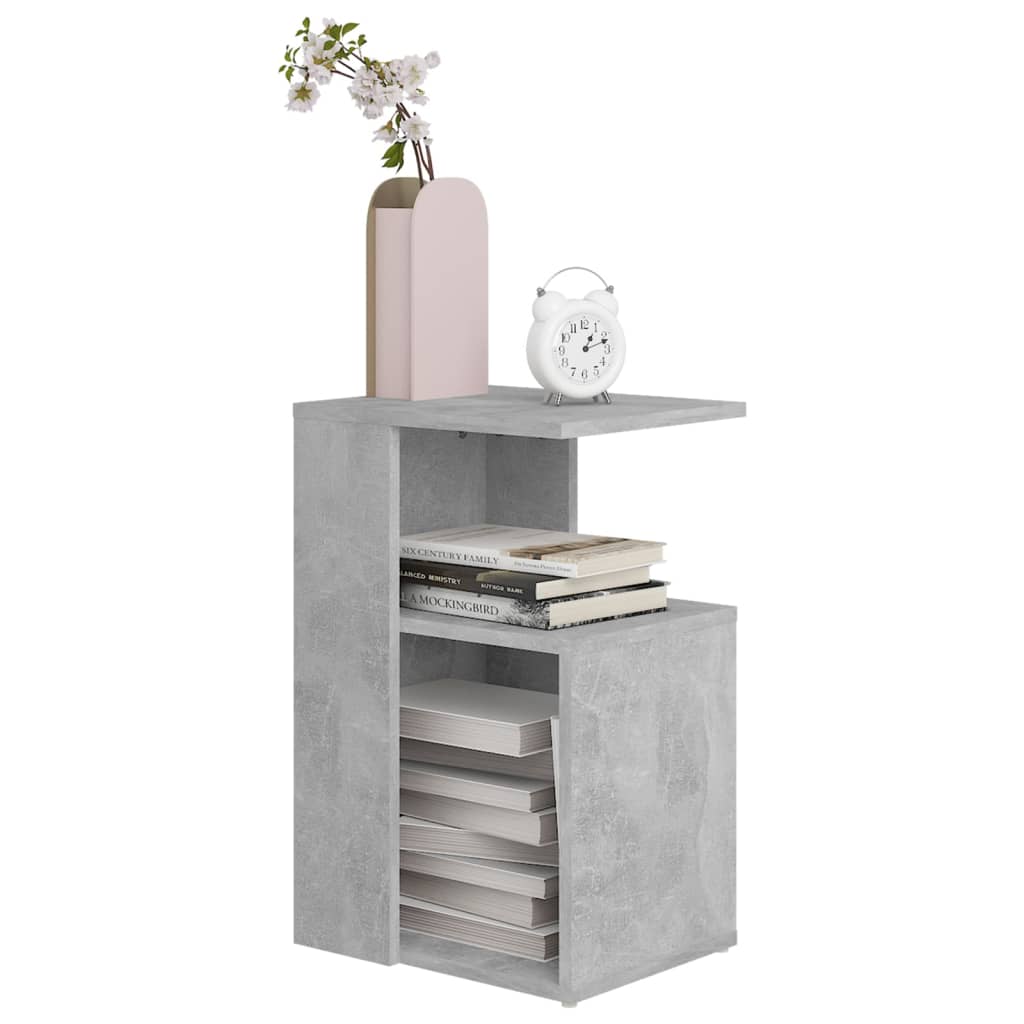 Side Table Concrete Grey 36x30x56 cm Engineered Wood
