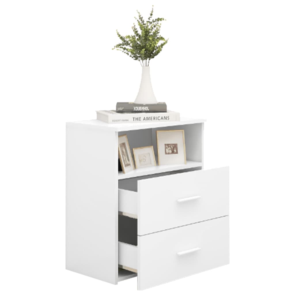 Bed Cabinet White 50x32x60 cm