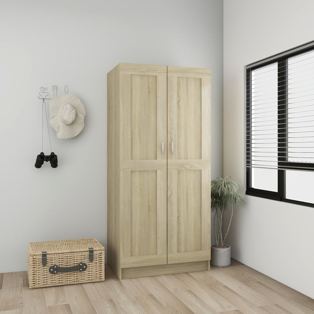 Wardrobe Sonoma Oak 82.5x51.5x180 cm Engineered Wood