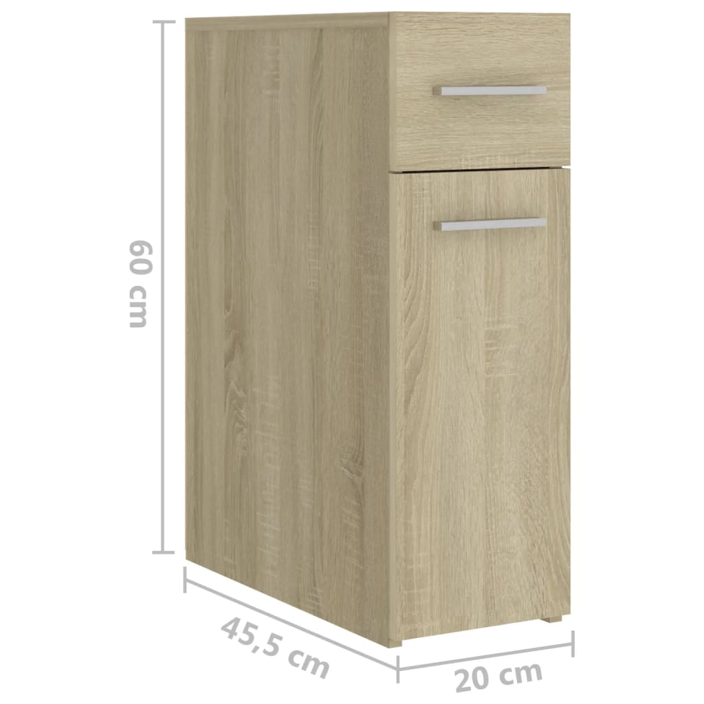 Apothecary Cabinet Sonoma Oak 20x45.5x60 cm Engineered Wood