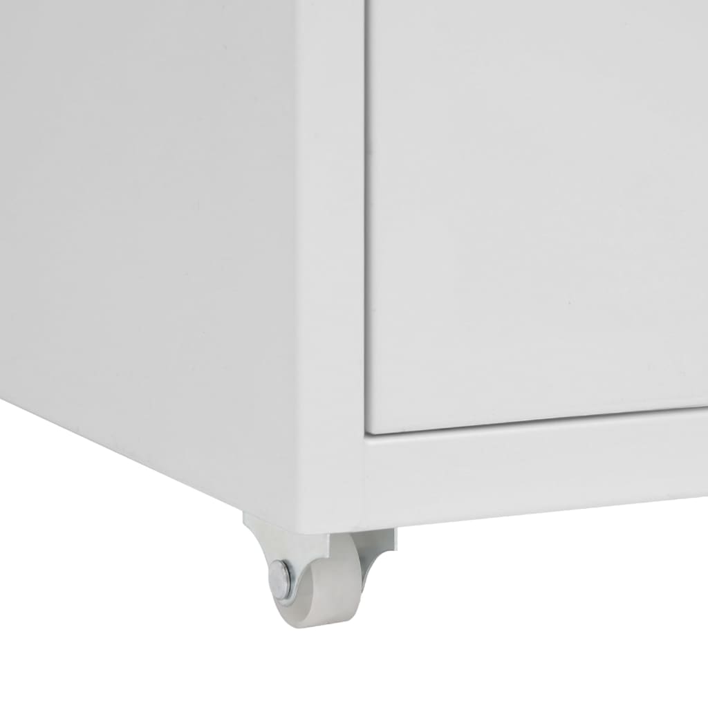 Mobile File Cabinet Grey 28x41x69 cm Metal